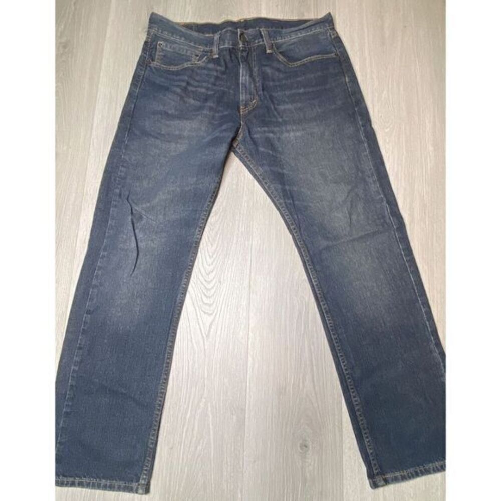 Vintage Levis Jeans Mens 34x30 505 Blue Dark Wash Black Bat Wing Tag 100% Cotton